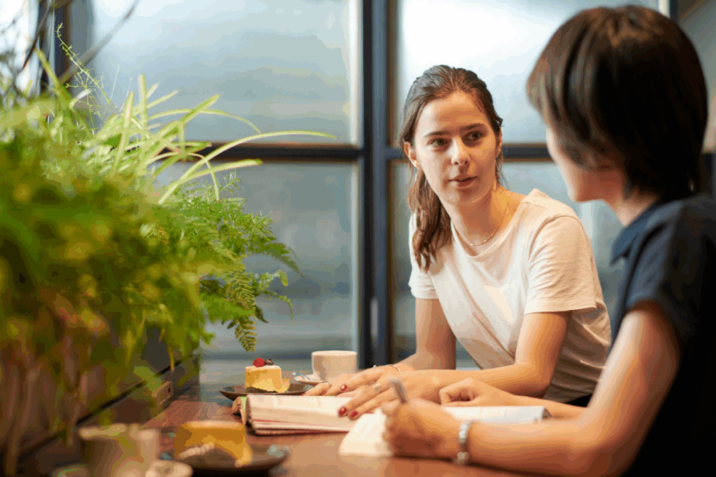 casual coffee meeting